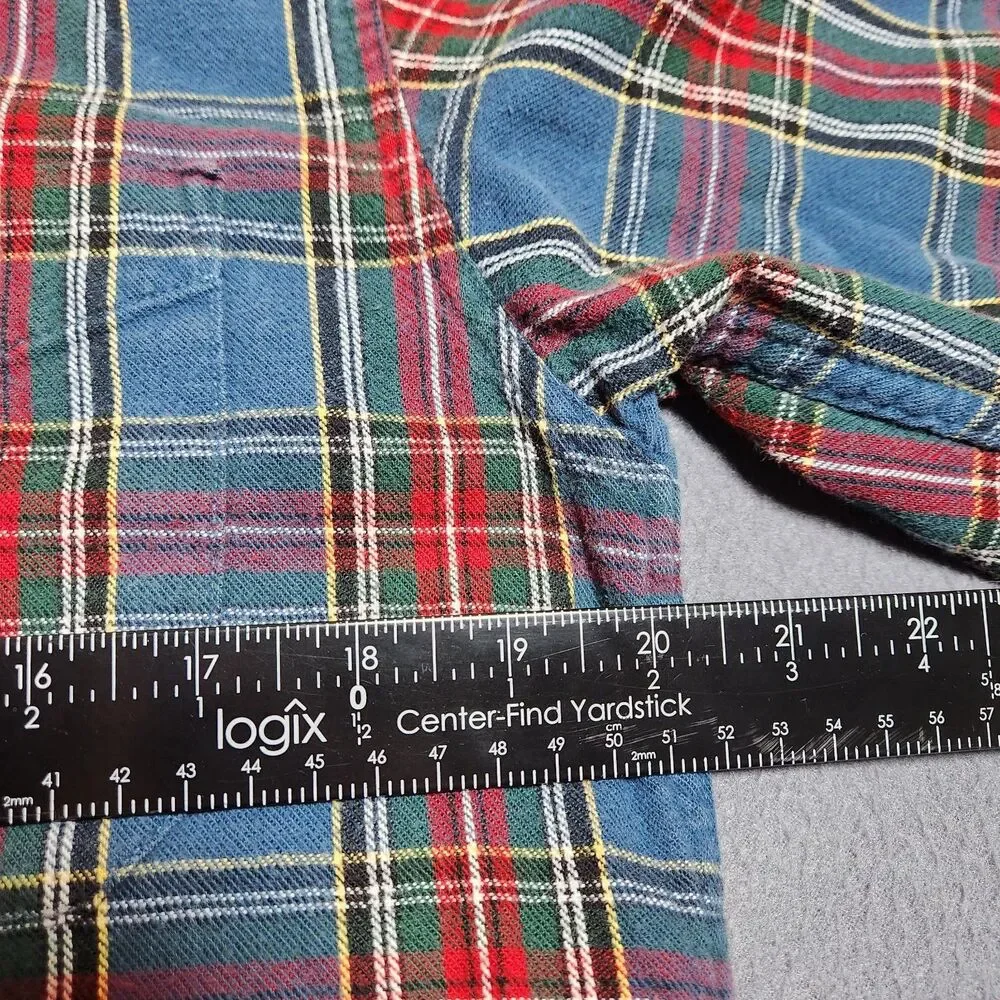 L.L. Bean Flannel Shirt Men S Plaid Long Sleeve Button Front
